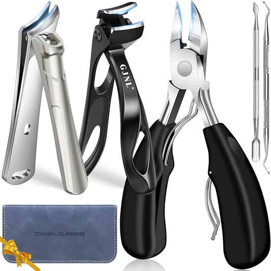 Toenail Clippers for Thick Toenails, Stocking Stuffers Gifts for Men Very Sharp Heavy Duty Toenail Clippers, Angled Head Toe & Slanted Nail Clipper