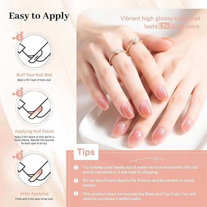 16.5ml Jelly Nude Pink Nail Polish Large Volume Quick Dry Nail Polish, Long Lasting Shine, Fingernail Toenail Nail Art DIY Home Travel Nail Art Gift