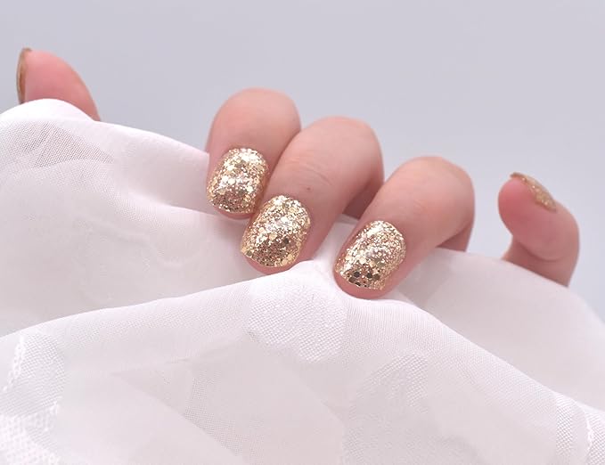 Gel Nail Sticker Semi Cured Nail Polish Strips Glitter Full Cured Pink Gel Nail Wraps