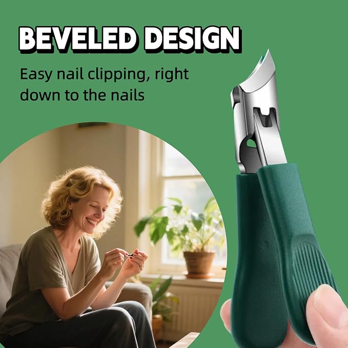 Eagle Beak Beveled Nails Clippers-Wide Jaw Opening Anti-Splash Slanted Nail Clipper,for Thick Nails and Ingrown Care,Edge Nail Clippers 3-Piece Set for Men Women