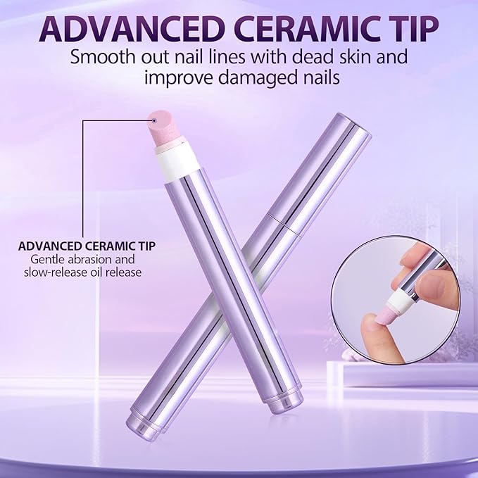 3-in-1 Cuticle Oil Pen,Cuticle Pusher Nail Oil Pen with Ceramic Tip,Dry & Damaged Nails,Nail Cuticle Remover Pen,for Moisturize Strengthen Nails(3PCS)
