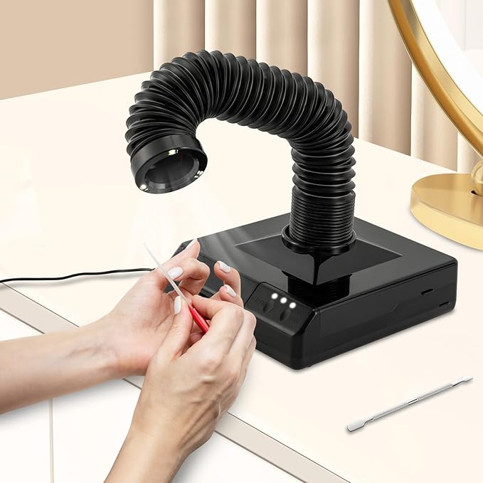 Dentistry Vacuum Cleaner, 60W Powerful Electric Dental Vacuum Cleaner Dust Collector Extractor Polishing Dust Suction Machine, Portable Dust Suction Machine for Polishing US Stock (Black)