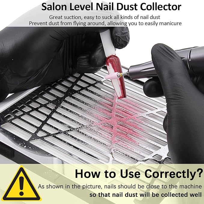 AONOLOVO Nail Dust Collector, Powerful Nail Vacuum Dust Collector Nail Tech Extractor Fan Manicure Tool for Acrylic Nails Removal, White