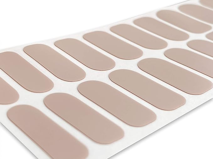| 20 Exquisite Gel Nail Polish Strips w/Application Accessories - No UV/LED Lamp Required (Nude)