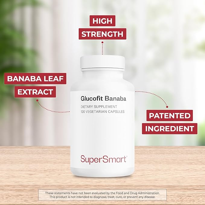 Supersmart - Glucofit 5.3mg per Day (Patented & High Strength) - 18% Corosolic Acid Banaba Leaf Extract Supplement | Non-GMO & Gluten Free - 100 Softgels