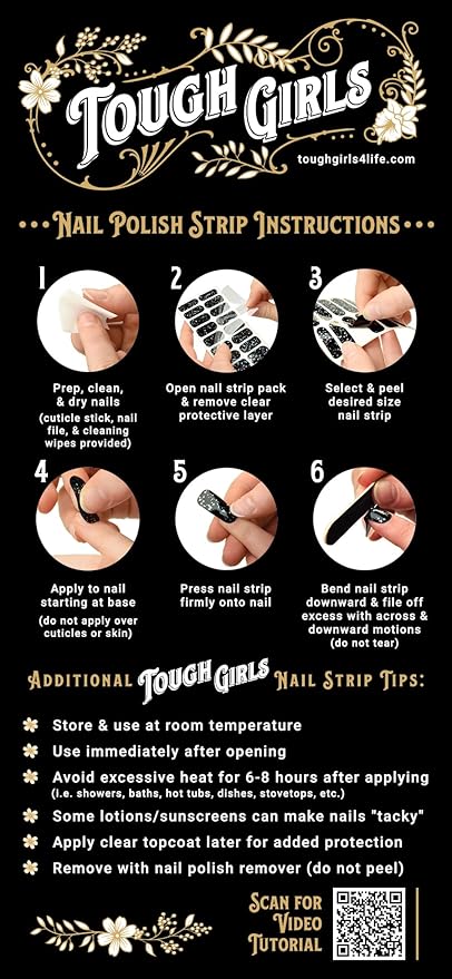 | 20 Exquisite Gel Nail Polish Strips w/Application Accessories - No UV/LED Lamp Required (Warm Florals)