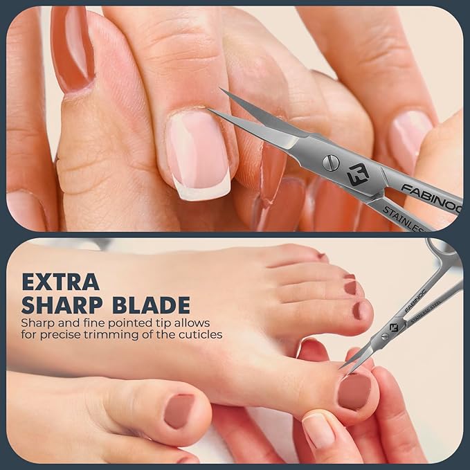 Cuticle Scissors Extra Fine Curved – German Quality Stainless Steel – Manicure Scissors for women – Beauty Scissors for Eyelash, Eyebrows and Dry Skin