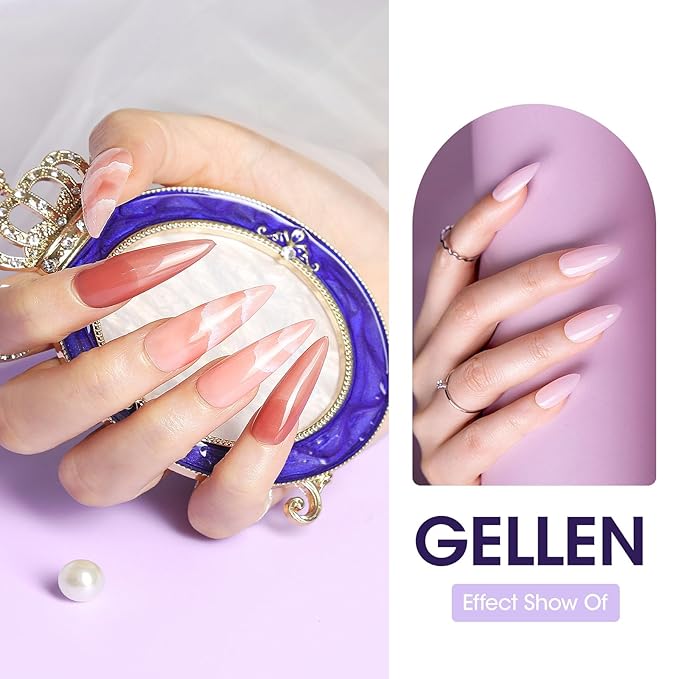 GELLEN 7 in 1 Builder Gel for Nails in a Bottle, 18ml Clear Builder Nail Gel for Nail Extension and Apex Building, UV Light Needed