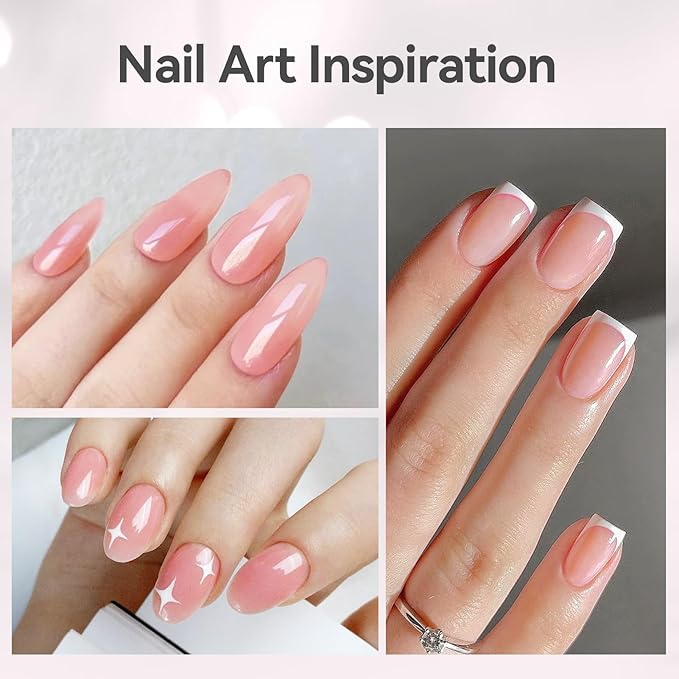 BORN PRETTY Builder Gel for Nails, 8-in-1 Milky Nude Natural Clear Builder Nail Gel for Nail Apex and Gel Extension Strengthener, Nail GLue Gel Hard Gel Base Rhinestone Nail Glue Gel in a Bottle 15ml