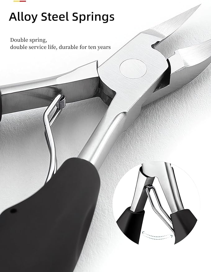 Podiatrist Toenail Clippers，Nail Clippers for Thick & Ingrown Toenails， Super Sharp Curved Blade Toenails Trimmer