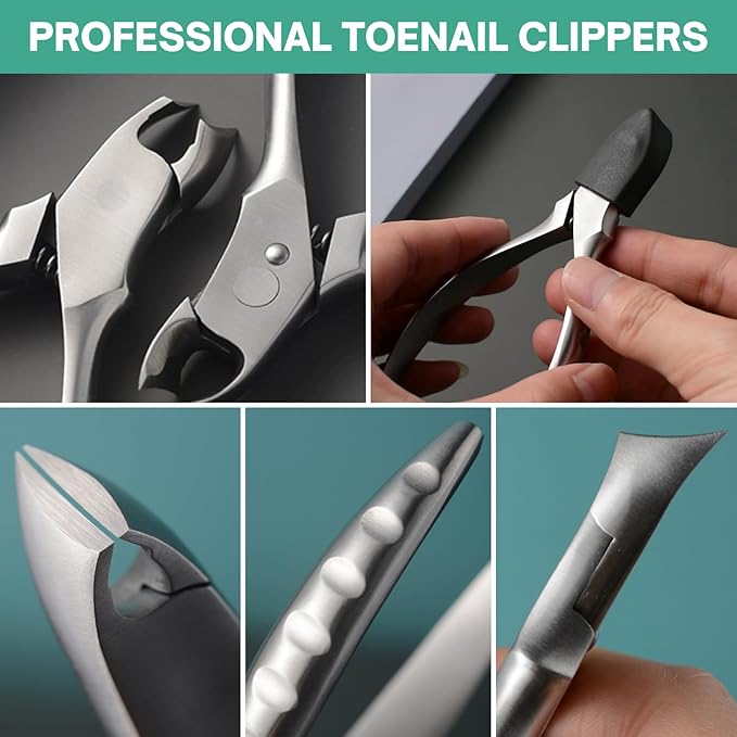 Toenail Clippers for Thick Nails for Seniors | Podiatrist Surgical-Grade Steel | Sharp Curved Blade & Non-Slip Handle | Toenail Clippers for Ingrown&Thick Toenails alicates para uñas de pies