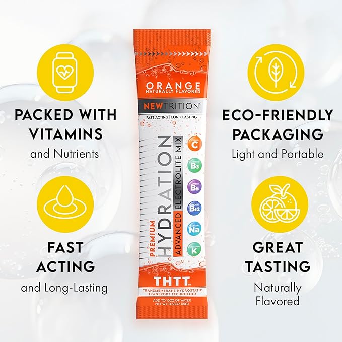 Hydration Powder, Electrolyte Powder Packets, Naturally Flavored Hydrating Packets for Water, Fast Acting Hydrate Electrolytes with Vitamins C & D
