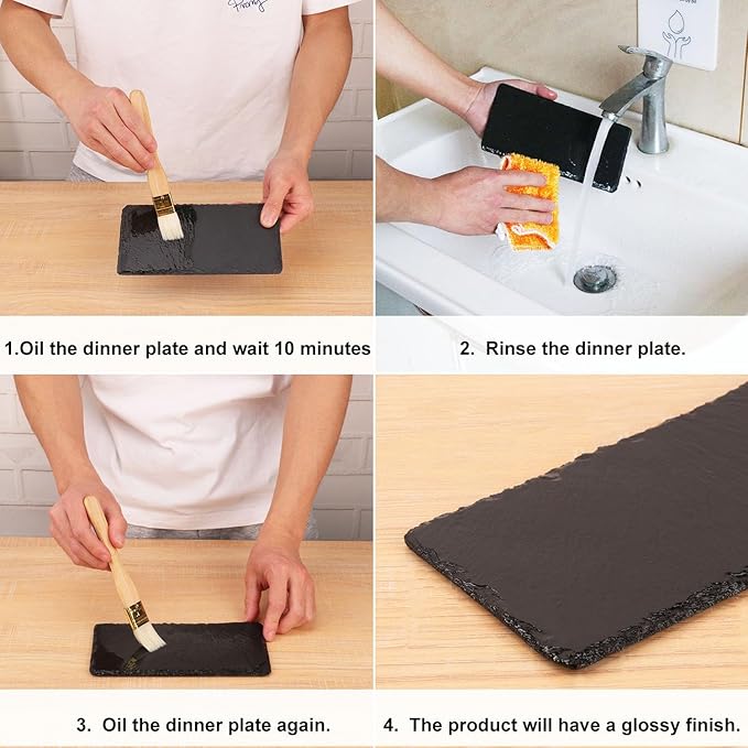 13 Pack 4 x 8 Inch Slate Cheese Boards, Black Rectangle Slate Charcuterie Boards, Natural Charcuterie Stone Plates for Parties, Gifts, and Special Events, Cheese, Sushi, Food.