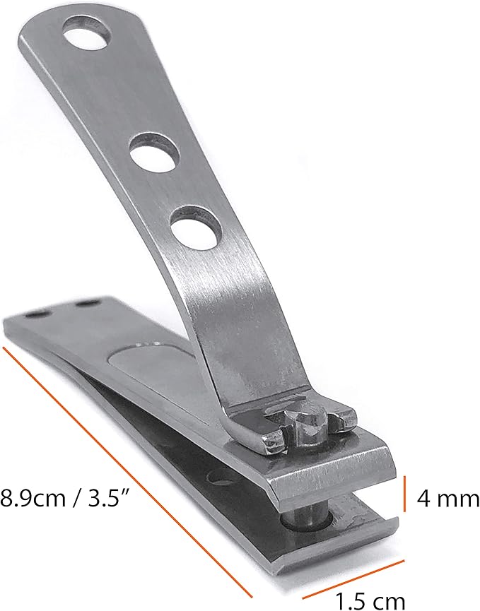 KOHM Straight Blade Nail Clippers with Nail File (in Build) - Heavy-Duty, Stainless Steel, Professional Toenail Clippers - Nail Cutters for Seniors and Adult
