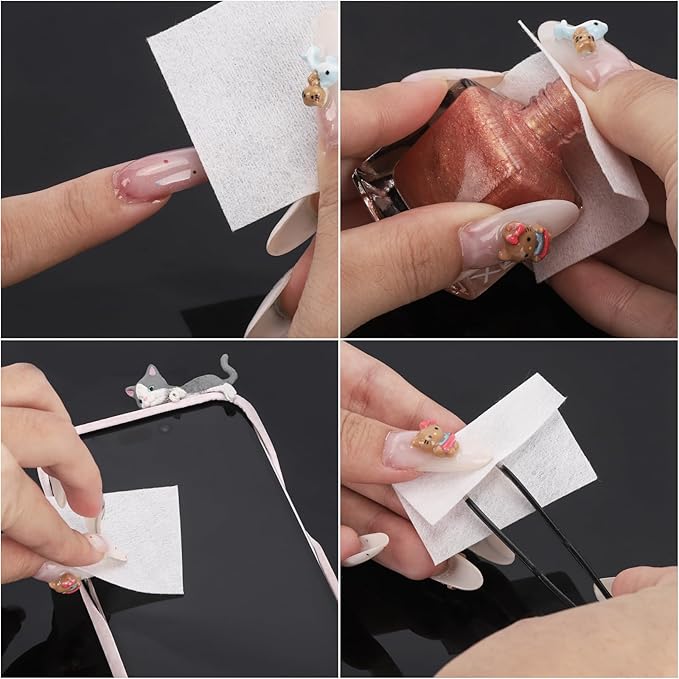 BTYMS 650 Pcs Lint Free Nail Wipes, 2" x 2" Nail Polish Removers Cotton Pads