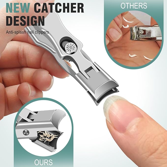 Stocking Stuffers 2025, Toenail Clippers for Thick Toenails for Seniors - Wide Jaw Nail Clippers for Men & 360 Degree Rotary Toenail Clippers for Seniors, Christmas Xmas Presents Gifts for Adults