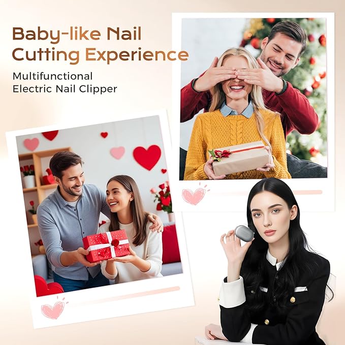 2 in 1 Electric Nail Clippers for Seniors, 2025 New Electric Polishing Automatic Nail Clippers, Electric Nail Trimmer for Fingers and Toes with 2 Adjustable Speeds for Senior Adults (Gray)