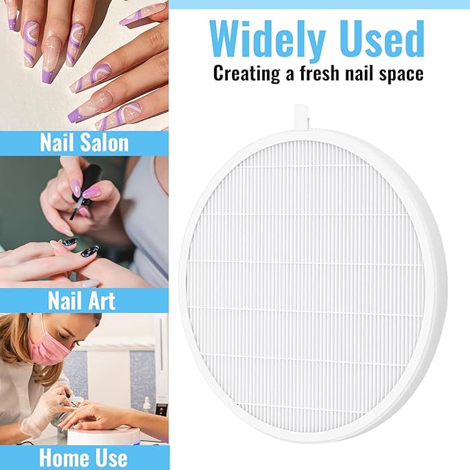 Reusable Nail Dust Filter 4-Pack - High-Efficiency 6.69"x0.31" Dust Collector Attachment for Manicure Tables, Pet & Craft Stations