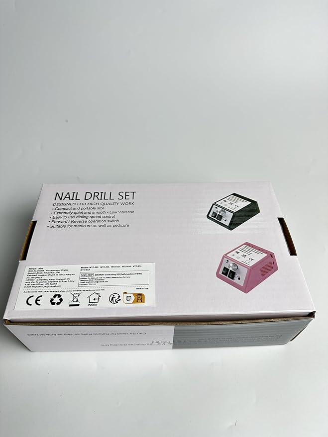 Professional Nail Drill Machine 20000 RPM Efile Electric Nail Filer Kit for Finger Toe Nails, Acrylic Gel Nails, Manicure Pedicure Drill with 6Pcs Nail Bits, 106Pcs Sanding Bands - Grey