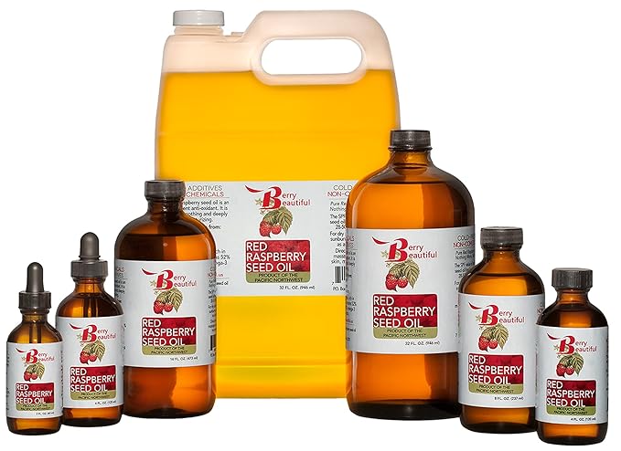 Red Raspberry Seed Oil - 4 fl oz - Cold-pressed from Raspberries grown by Northwest Berry Co-op farmers