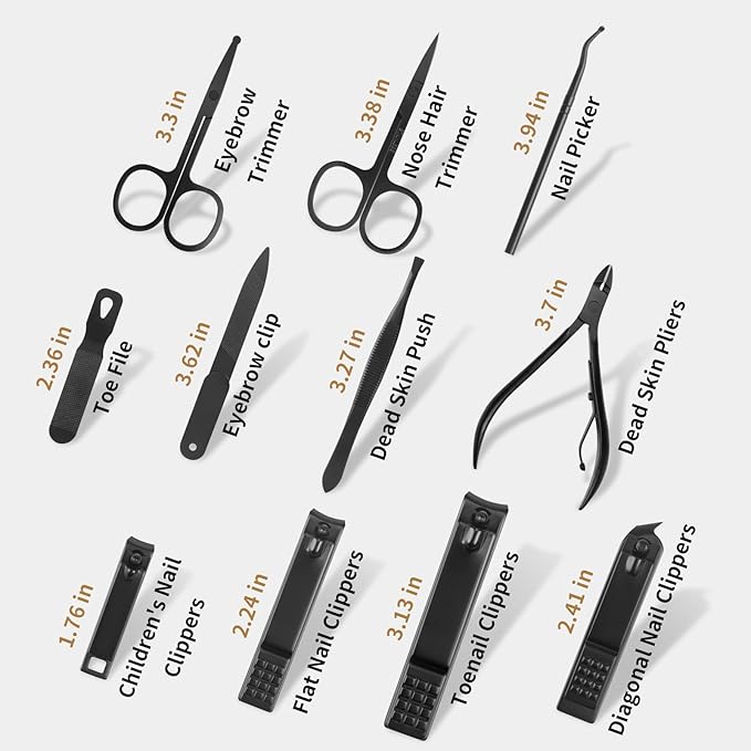 Manicure Set Professional Nail Clipper Kit-26 Pieces Stainless Steel Manicure Kit,Nail Care Tools with Luxurious Travel Case