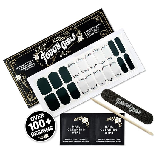 | 20 Exquisite Gel Nail Polish Strips w/Application Accessories - No UV/LED Lamp Required (Holiday | Green Holly & Red Foil Berries)