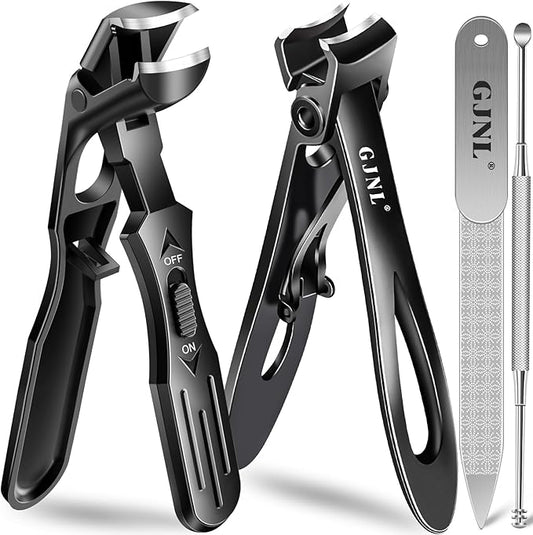 Toenail Clippers for Seniors Thick Toenails, Stocking Stuffers Gifts for Men Women, Angled Head Long Handle Toe Nail Clippers for Men with Wide Jaw Opening, Christmas Xmas Presents Gifts for Adults