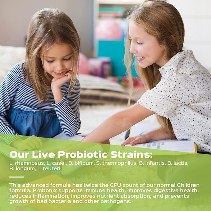 Humarian Probonix Advanced Liquid Probiotics for Kids 30 lbs and Up - 8-Strain Kids Probiotic Drops to Fortify Gut Health, Immunity and More - 30-Day Supply - Tasty Grape Flavor