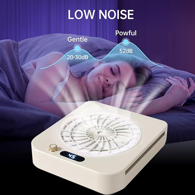 Professional Nail Dust Collector with 2 Reusable Filters, 45-Gear Powerful Nail Fan Dust Extractor with Stepless Speed Variation Tech, Manicure Vacuum Duster for Nails Salon, Low Noise