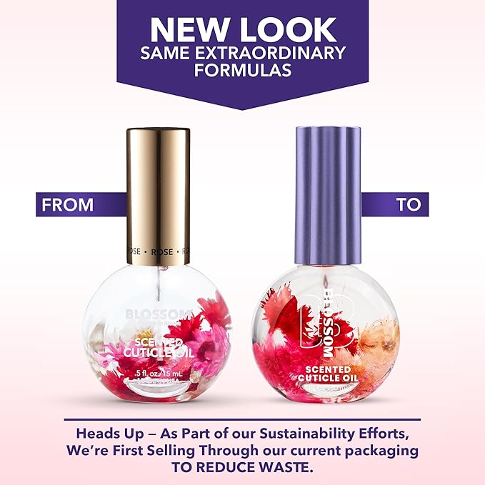 Blossom Cuticle Oil for Nails, Hydrating, Moisturizing, Scented Nail Oil Cuticle Care, Infused with Real Flowers, Made in USA, 0.5 fl. oz, Jasmine