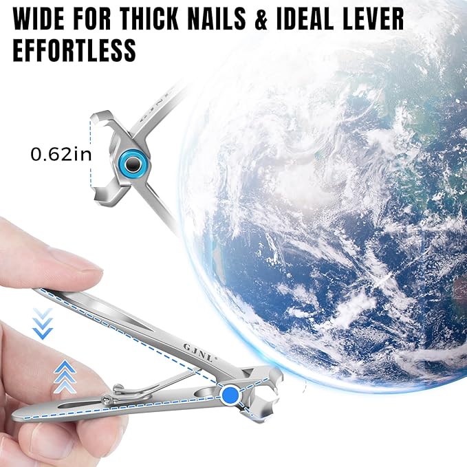 Toenail Clippers for Thick Nails, 2025 Stocking Stuffers Gifts for Men Nail Clippers with Wide Jaw Opening, Heavy Duty Large Finger Nail Clippers