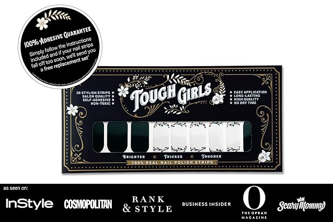 | 20 Exquisite Gel Nail Polish Strips w/Application Accessories - No UV/LED Lamp Required (Holiday | Green Holly & Red Foil Berries)