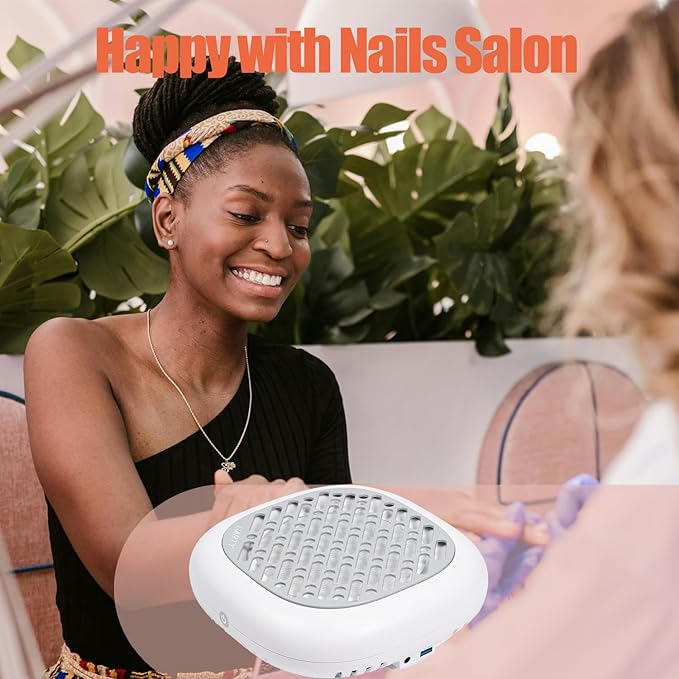 130W Brushless Nail Dust Collector Machine Nail Dust Vacuum Cleaner with Powerful Suction Extractor Fan for Manicure, Professional Nail Filter for Nail Art (Grey Style)