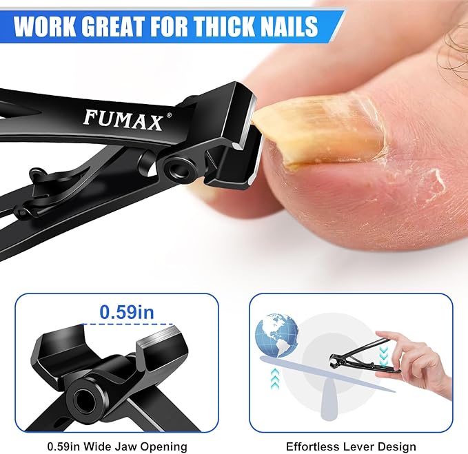 Toe Nail Clippers for Men Thick Nails for Seniors, Heavy Duty Large Straight Nail Clippers with Wide Opening, Ingrown Mens Slanted Toenail Clippers for Thick Toenails Long Handle Gifts for Men