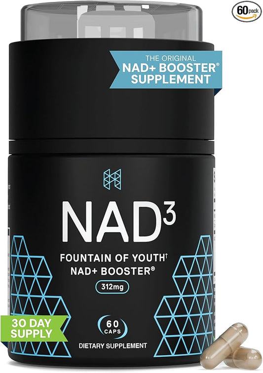 HPN NAD3 Clinical NAD+ Booster, Cellular Health & Natural Energy - NAD Supplement for Healthy Aging, Metabolic Support, NRF2 & Longevity, Nicotinamide Riboside & NMN Alternative, 60ct, 30-Day Supply