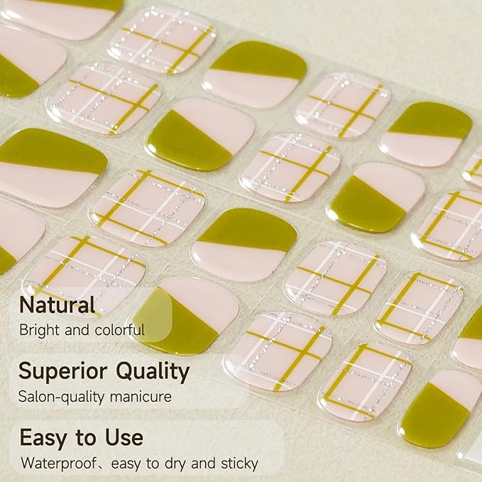 Semi Cured Gel Nail Strips, Road Wilderness | 28 pcs Gel Nail Strips Work with Any UV Lamp, Salon Quality UV Nails Stickers, Easy to Apply for Home Nails DIY