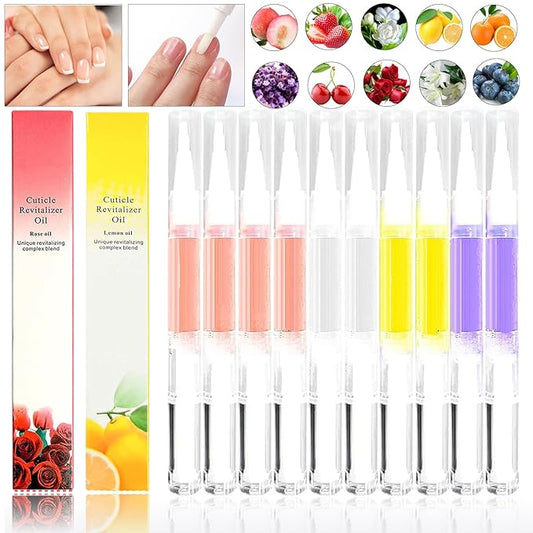 10 PCS Cuticle Oil Pen,Nail Oil Cuticle Pens for Nails Moist and Treatment,10 Fruit Plant Fragrance Cuticle Repair Oil Pen for Nail Care,Nail Cuticle Oil Pen Nourishment Polish with Vitamins