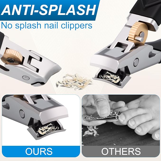 Fanyil Orthoclip, Goredny Orthoclip Nail Clippers, 180° Wide Jaw Thick Toenail Clippers,Double Configuration of Oblique and Flat Mouth Nails,Ultra Sharp Slanted Nail Clippers with Long Handle