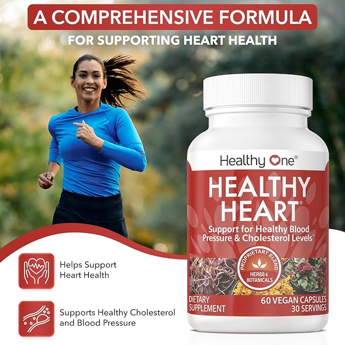 Healthy Heart - CoQ10 - Cholesterol - Circulation - Inflammation - Blood Pressure - Plaque - Cortisol - Arteries - LDL - HDL - Hawthorne - Beet Root - Garlic - Olive Leaf - Hibiscus - 120 Count