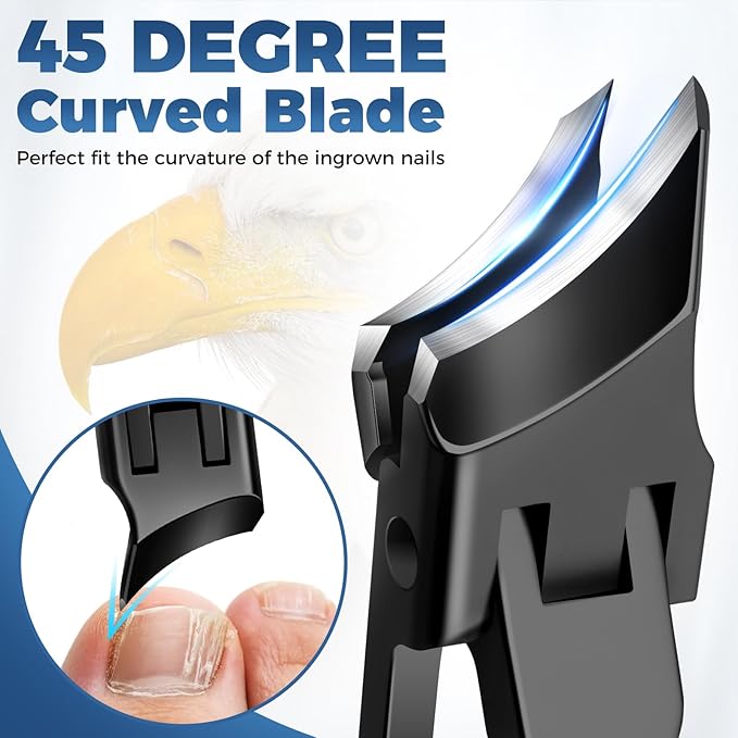 Toenail Clippers for Thick Toenails, Christmas Xmas Presents Gifts for Adults, Wide Jaw Opening Nail Clippers for Men, Heavy Duty Ingrown Toenail Clippers, Stocking Stuffers Gifts for Men