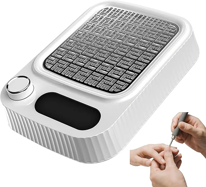 VYNTRA Nail Dust Collector Machine, Compact Vacuum Fan Dust Collector for Beginner with Reusable Filter, Powerful Dust Suction Machine Manicure Pedicure Tool for Low Noise Nail Polishing,Salon & Home