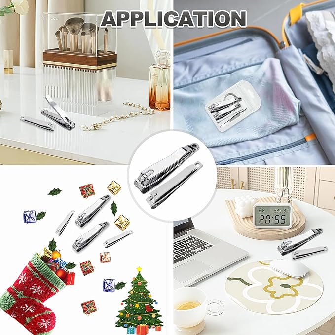 10-Piece Large Nail Clippers Kit with File for Men Women Seniors, Long Handled Fingernail & Toenail Clippers Set with Keychain, Manicure Kit Bulk for Travel, Gifts (Big + Medium