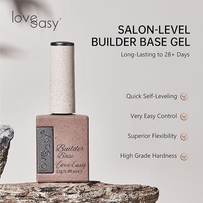 6-in-1 Builder Gel & Base Coat for Nails, Enhance Building Strengthening Apex Enhancement Soft Gel Polish, Beginner Friendly with Upgraded Brush (Nude Pink, pH 5)