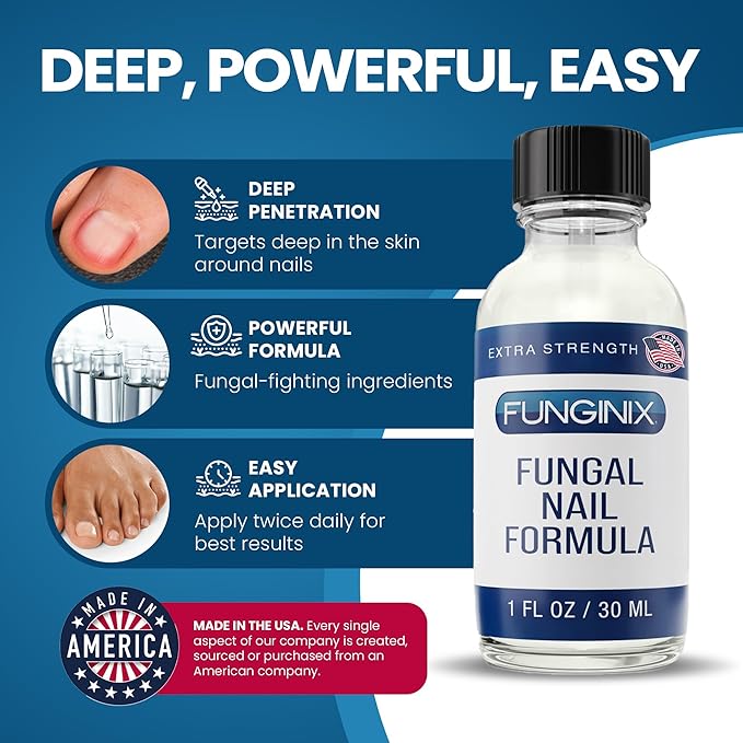 FUNGINIX Toenail Fungus Treatment Extra Strength - Antifungal Nail Treatment With 10% Undecylenic Acid & Tea Tree Oil - Nourished by 15+ Natural Oils & Botanicals- Made in USA(2 Pc,Packaging May Vary)