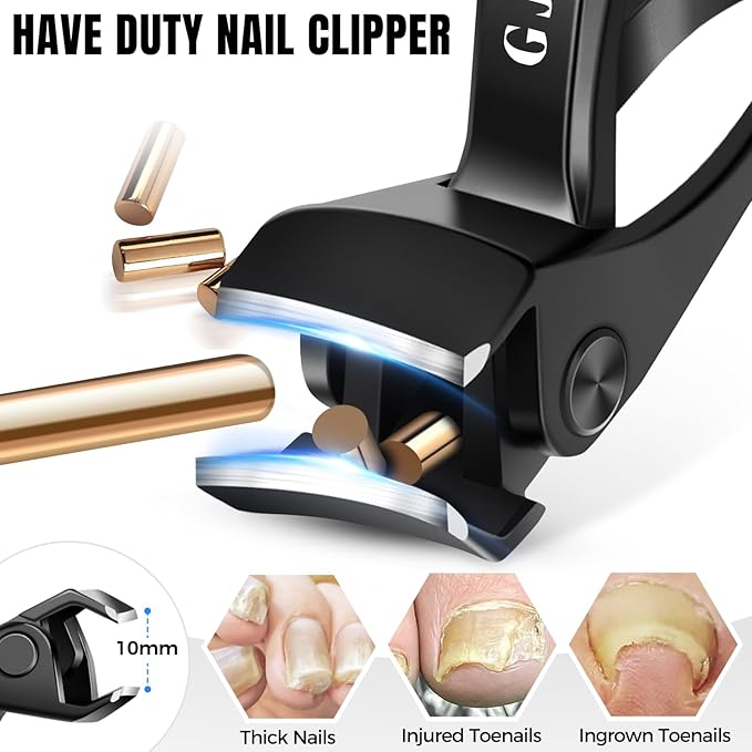 Toenail Clippers for Thick Nails, 2025 Stocking Stuffers Gifts for Men Nail Clippers with Wide Jaw Opening, Heavy Duty Large Finger Nail Clippers