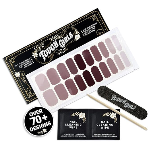 | 20 Exquisite Gel Nail Polish Strips w/Application Accessories - No UV/LED Lamp Required (Sangria Ombre)