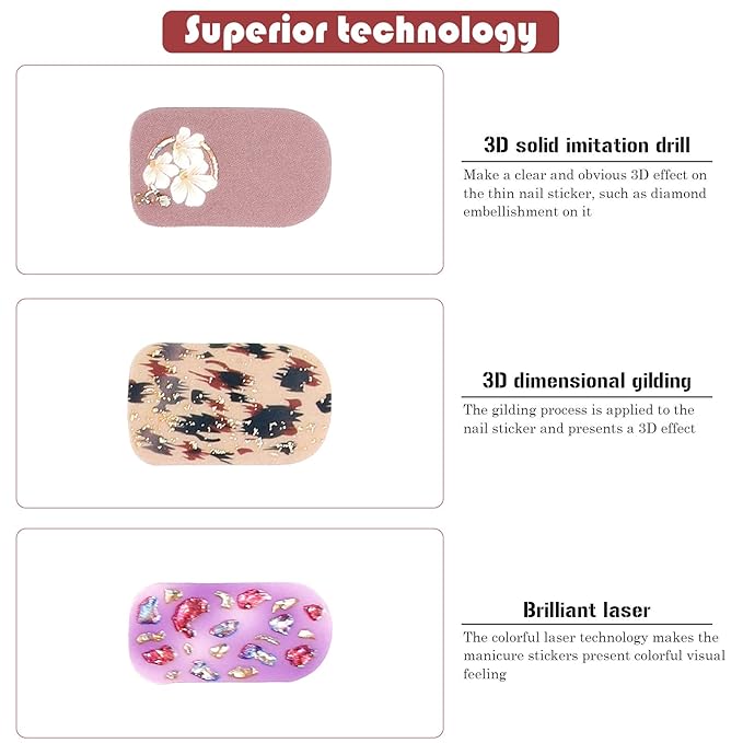 140 Pcs 10 Sheets Full Wrap Nail Stickers Polish Strips Gradient Stickers Glitter Self Adhesive DIY Art Decals Strips with 2 Pcs Nail Files for Holiday Decor (Shiny Style)