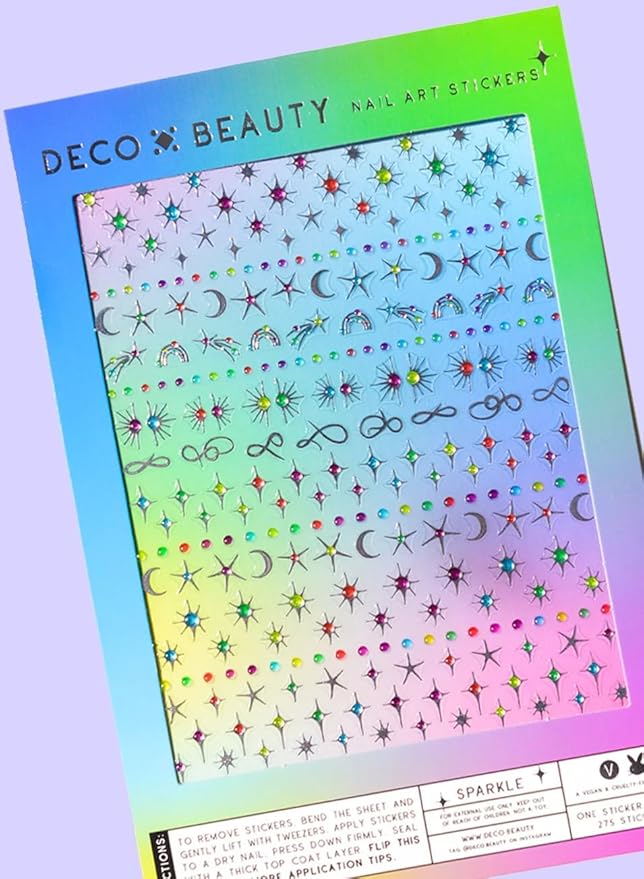 Deco Beauty Sparkle Nail Stickers - Trendy, Long-Lasting Nail Art Decals – Easy DIY Application for Salon-Quality Manicures
