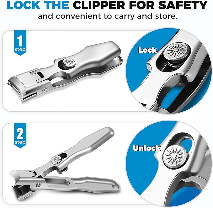 Stocking Stuffers for Men, Toenail Clippers for Seniors Thick Toenails - Nail Clippers for Men & 17mm Wide Open Straight Nail Clippers for Seniors, Christmas Xmas Presents Gifts for Adults