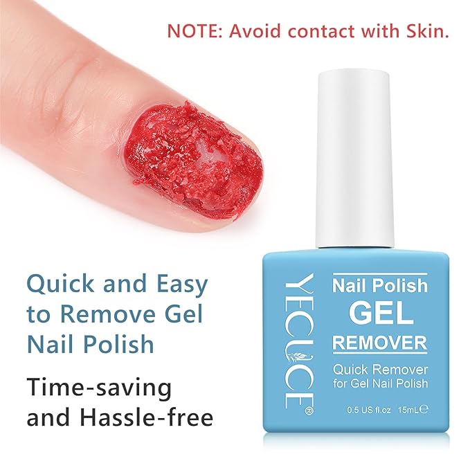 Gel Nail Polish Remover, Nail Polish Remover Gel Polish Remover for 2-3 Minutes Quick & Easy Remove No Need for Foil, Soaking or Wrapping